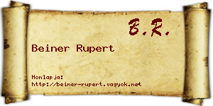 Beiner Rupert névjegykártya